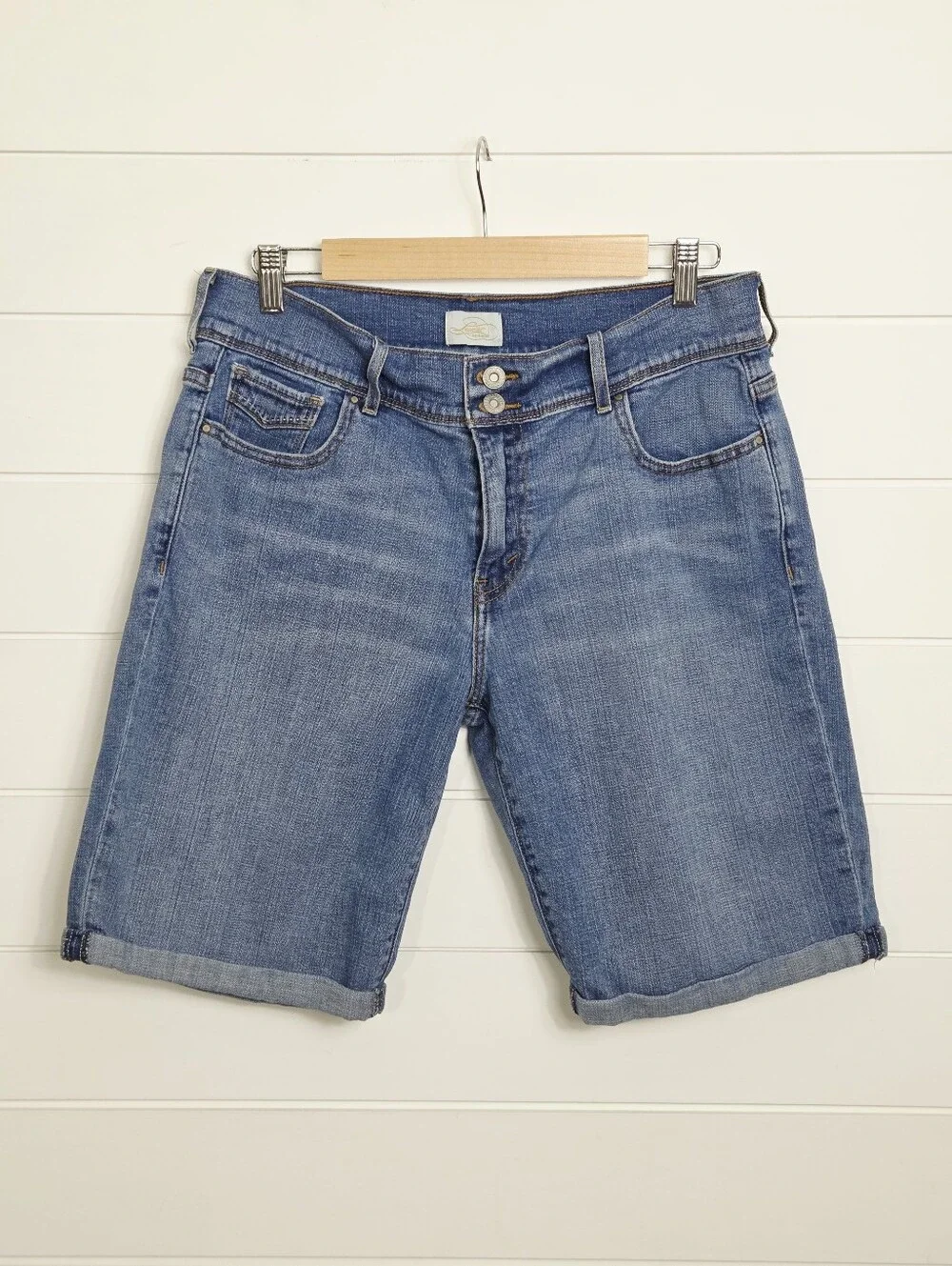 Levi's Vintage 515 Bermuda Blue Denim Long Shorts Size 12